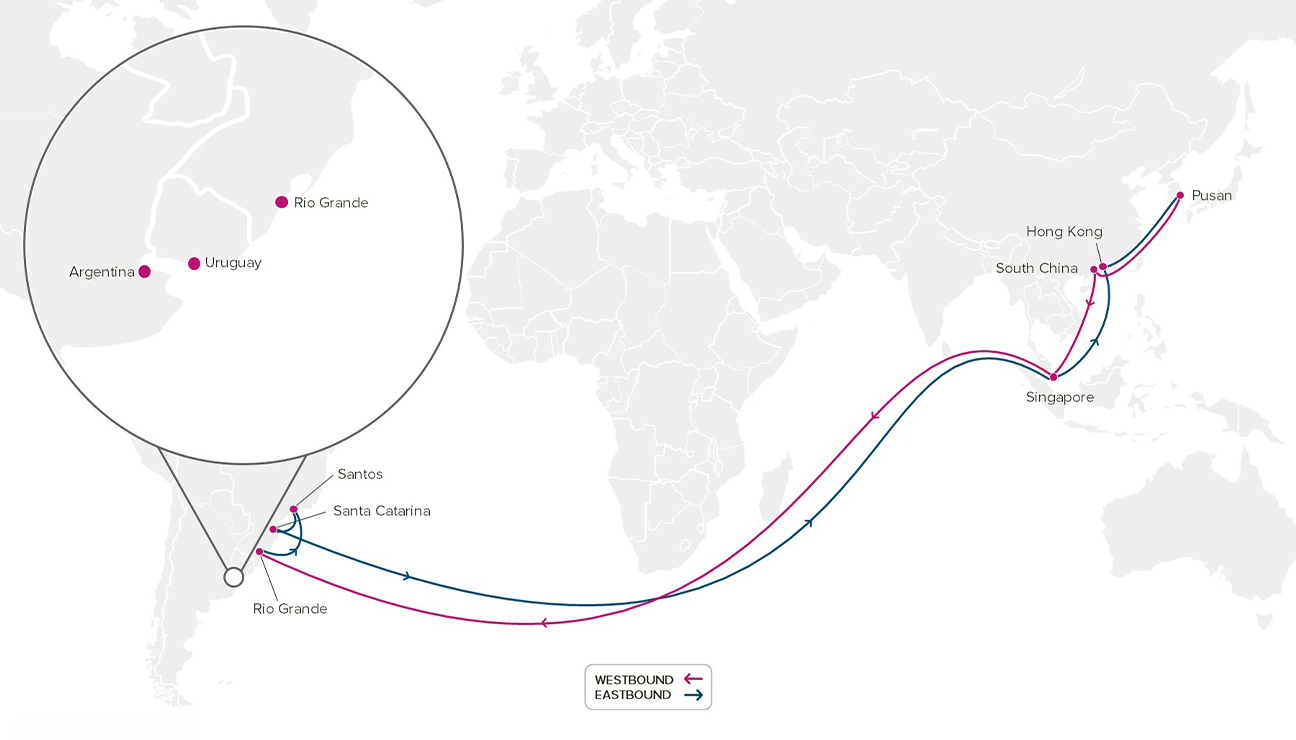 Route of ONE's SX2 and RPX services